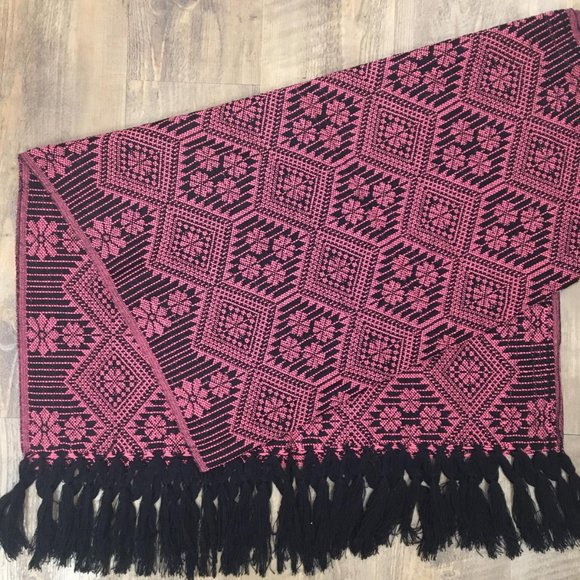 New Mexican Woven Shawl Tribal Ethnic Scarf  - Picture 4 of 5